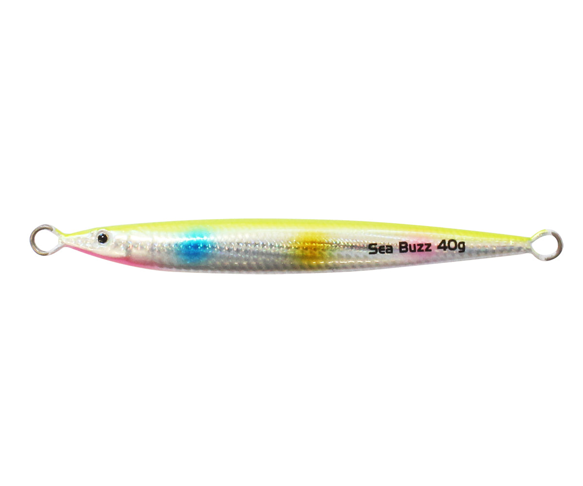 Пилкер SeaBuzz 345UV - 30gr/8cm в жълт и сребрист цвят, 40гр, с UV покритие за отлична видимост във водата.
