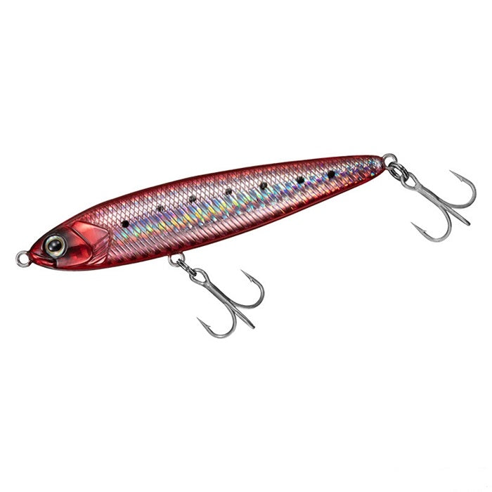 Морски воблер DAIWA Seabass Hunter Sinpen Z 90S - Sinking - 9.0cm/16.5gr - Burning Sardine с тройки и хлъзгаща повърхност.