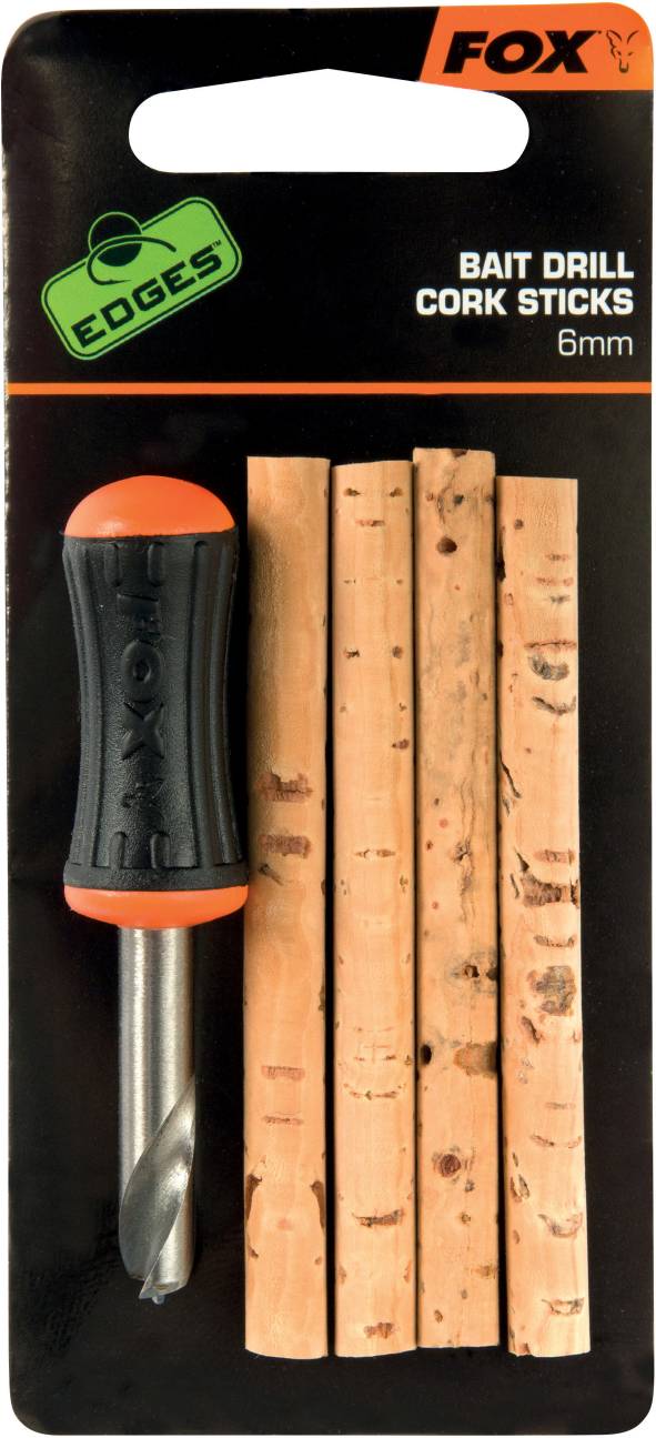 Комплект бургия + коркови пръчки Fox Edges Bait Drill & Cork Sticks с бургион и коркови пръчки.