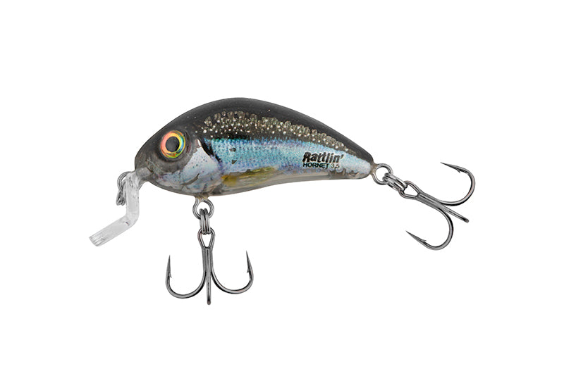 Воблер SALMO Rattlin’ Hornet Shallow - 3.5cm/3gr features a shiny design and treble hooks for effective fishing.