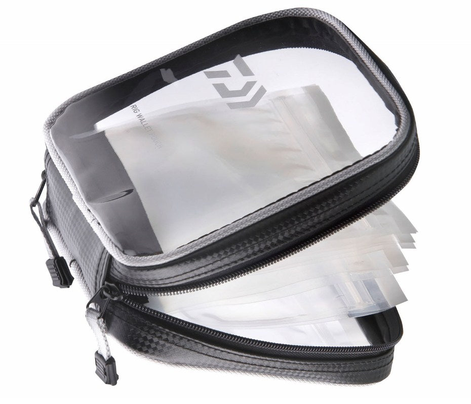 Чанта DAIWA RIG POUCH - 17x16x5cm с 10 подвижни джоба, идеална за сърф и морски монтажи.