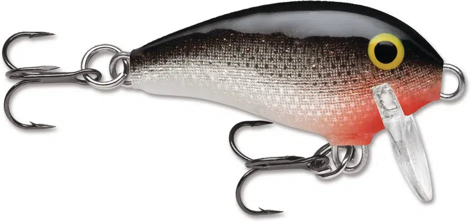 Воблер RAPALA Mini Fat Rap® - 3cm/4gr с красными и черными оттенками и двойными крючками.