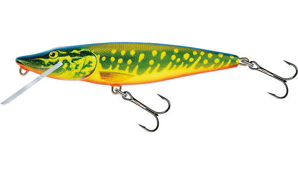 Воблер SALMO Pike плуващ - 11cm/15gr с ярък цветен дизайн, идеален за риболов на щука.
