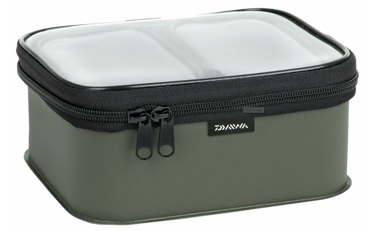 Чанта за аксесоари DAIWA INFINITY® SYSTEM EVA ACCESSORY POUCH SET с цип и прозрачен капак.