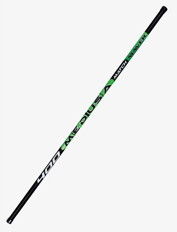 Дръжка за кеп MAVER MEDUSA MATCH BLACK - 4.00m с черно покритие и бързина за състезателна риболовна практика.