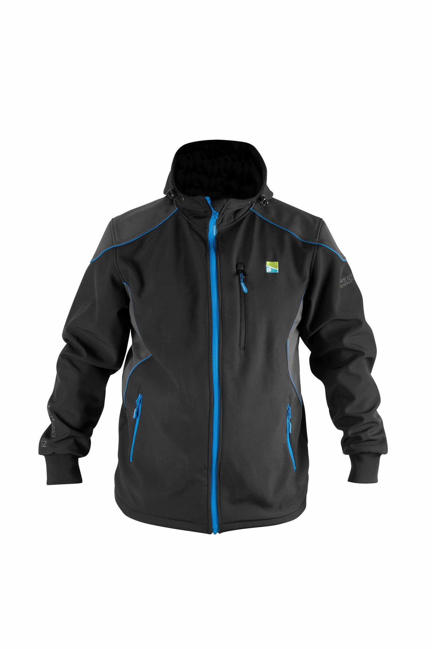 Яке PRESTON Soft Shell Jacket XXL с еластични маншети и три джоба, идеално за защитаване от вятър и студ.
