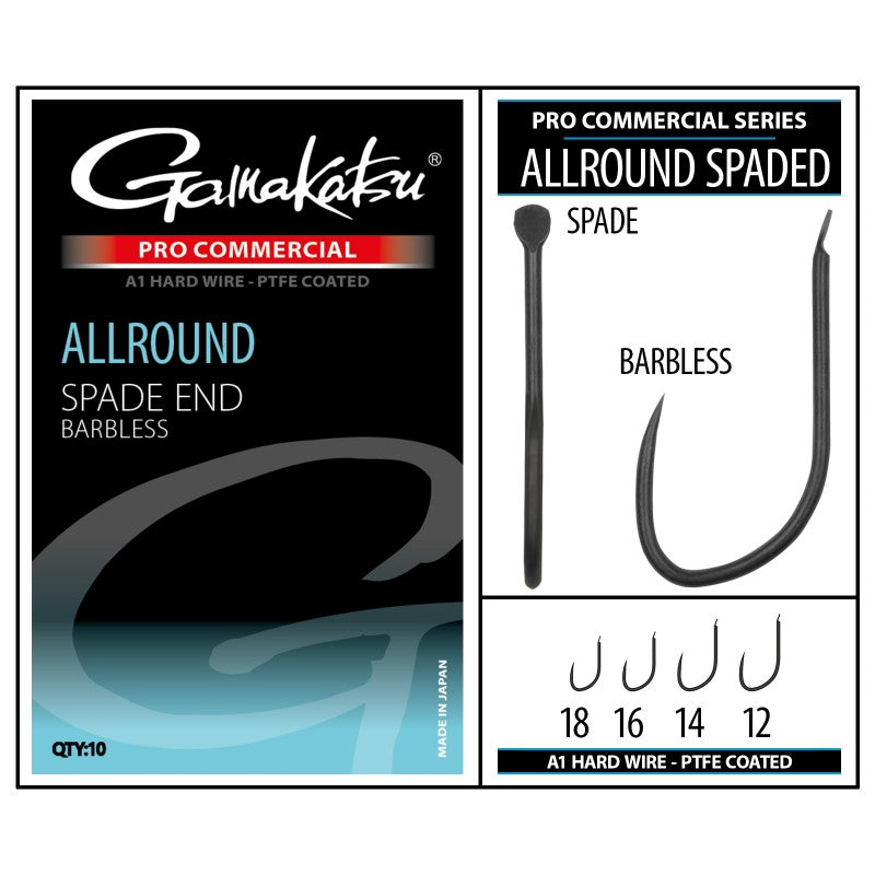 Куки GAMAKATSU PRO-C ALLROUND SPADE A1 PTFE - BLACK