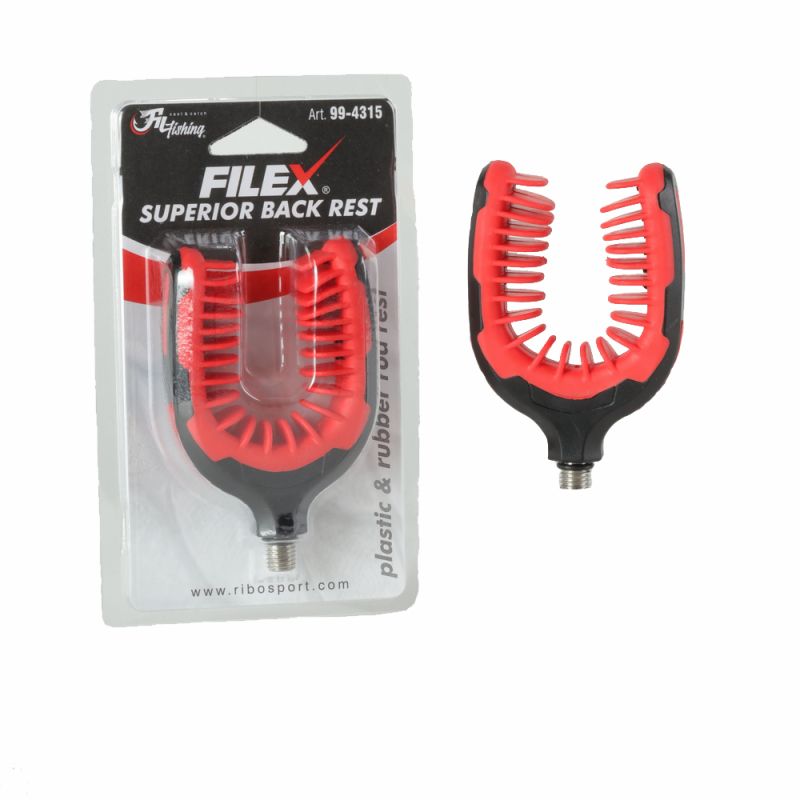 Накрайник Fil Fishing SUPERIOR BACK REST 4315, червен и черен, упора с гумени стопери, универсална резба, дължина 8 см.