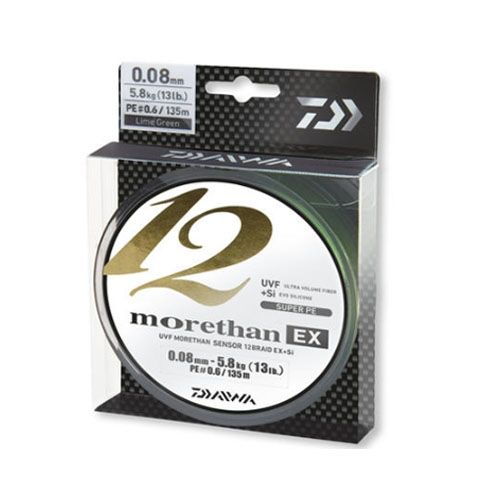 Νήμα braided Daiwa MORETHAN 12 BRAID EX+SI LIME GREEN (πράσινο) - 135m