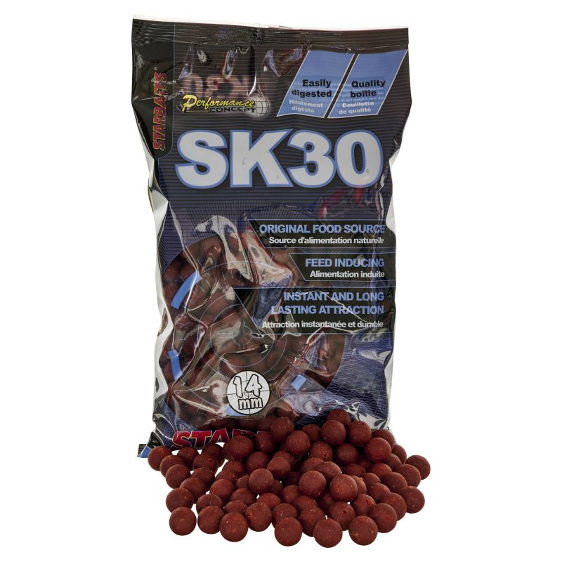 Протеинови топчета STARBAITS SK30 BOILIES - 14MM - 800GR, хранителна примамка за шаранджийски риболов.