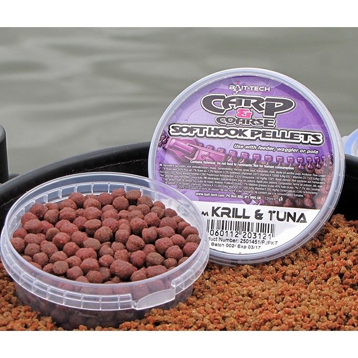 Меки пелети BAIT-TECH SOFT HOOK PELLETS KRILL & TUNA 6mm - 90gr
