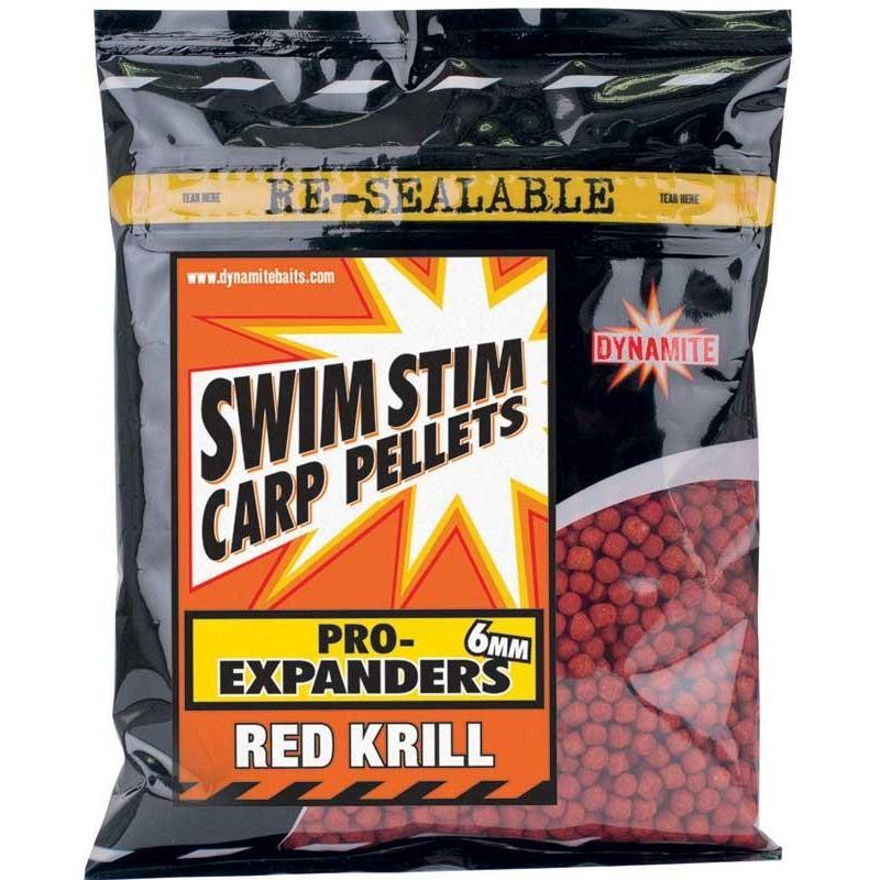 Пелети Dynamite Baits PRO Expanders - RED KRILL in a re-sealable bag, perfect for carp fishing.