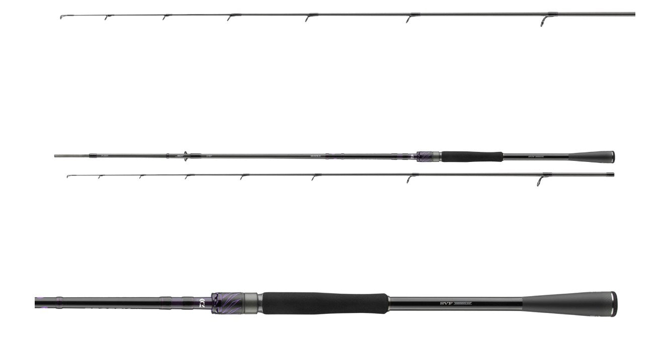 Спининг въдица DAIWA 25 PROREX AGS CHEBUJIG SPIN - 2.05m/4-15gr, показан от различни ъгли.