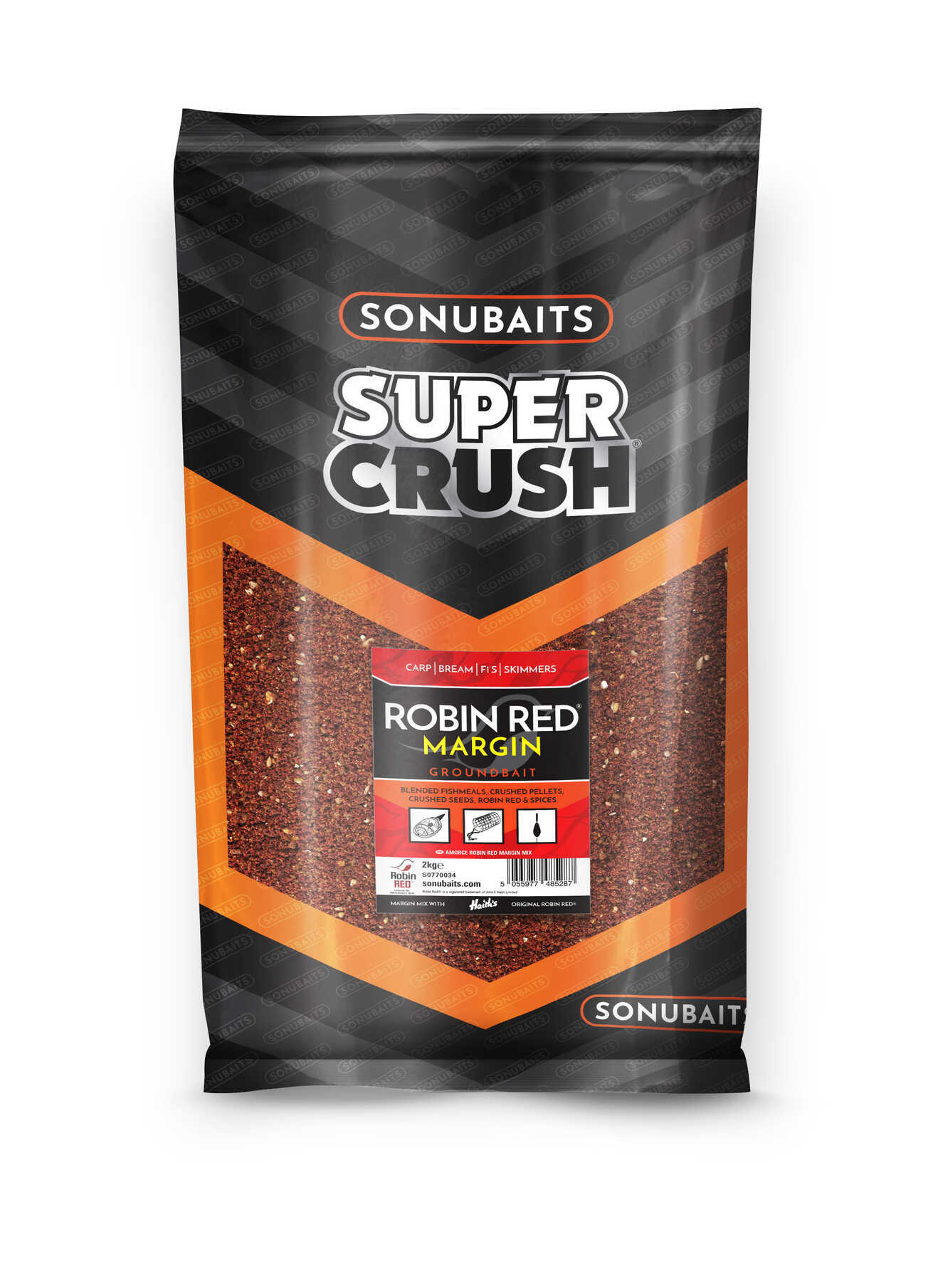 Захранка SONUBAITS Robin Red Margin Mix - 2кг в пакет, идеална за риболов.