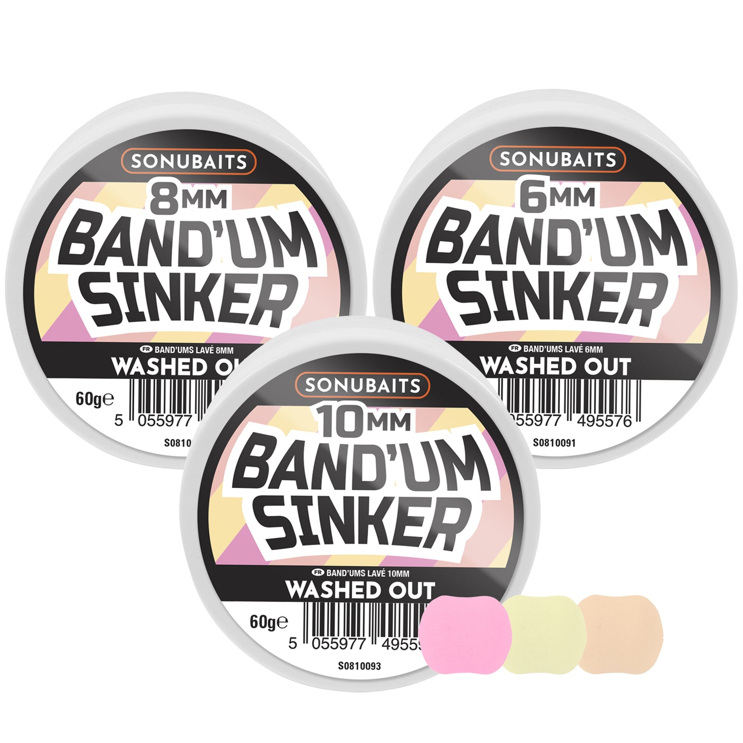 Потъващи пелети SONUBAITS Band'Um Sinkers Washed Out - 8mm