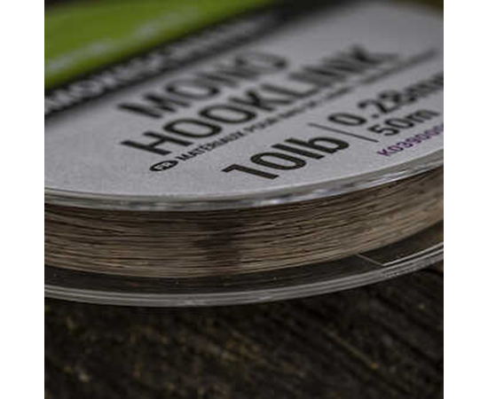 Монофилно влакно за поводи KORUM Smokescreen Mono Hooklink на котушка, с диаметър 0.22мм и дължина 50м.