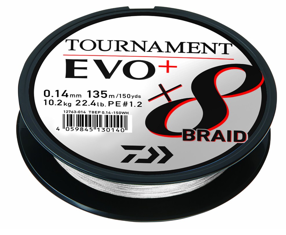 Плетено влакно Daiwa TOURNAMENT X8 BRAID EVO+ WHITE (Бял) - 135м