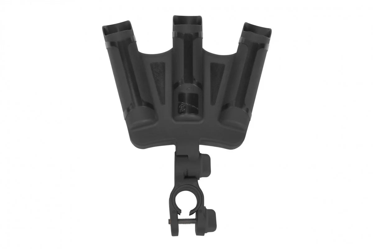 Стойка за 3 въдици PRESTON Offbox 36 Triple Rod Support - черна, с опция за монтаж и удобство при риболов.