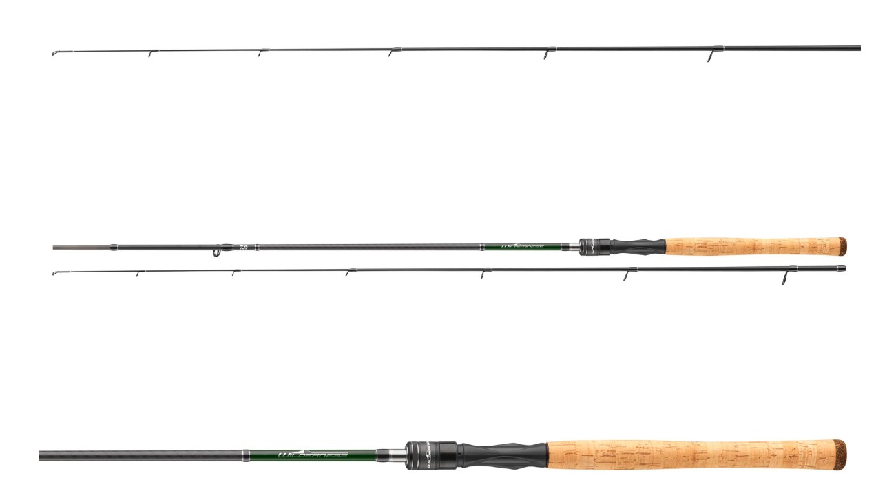 Спининг въдици DAIWA WILDERNESS SOLID SPIN - Въдица с въглеродна конструкция и ергономична дръжка.