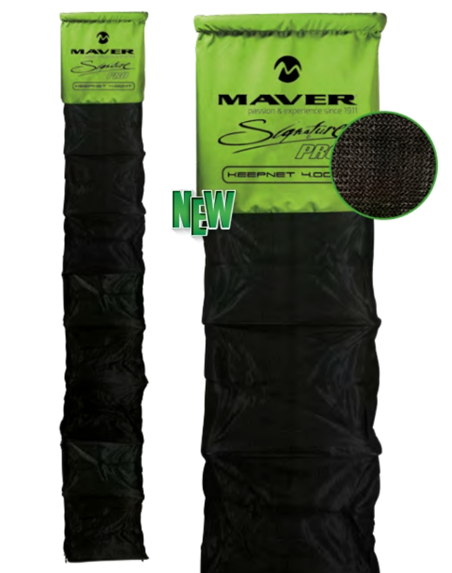 Живарник MAVER Signature Pro - 3/4m с гумирано покритие и бързосъхнеща мрежа за риболов.