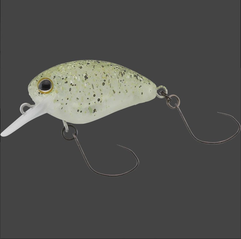 Воблер Jackall FlaPani - 2.8cm/1.9gr - Floating in color 05 SHOBOKURE GLOW, featuring hooks and realistic design.