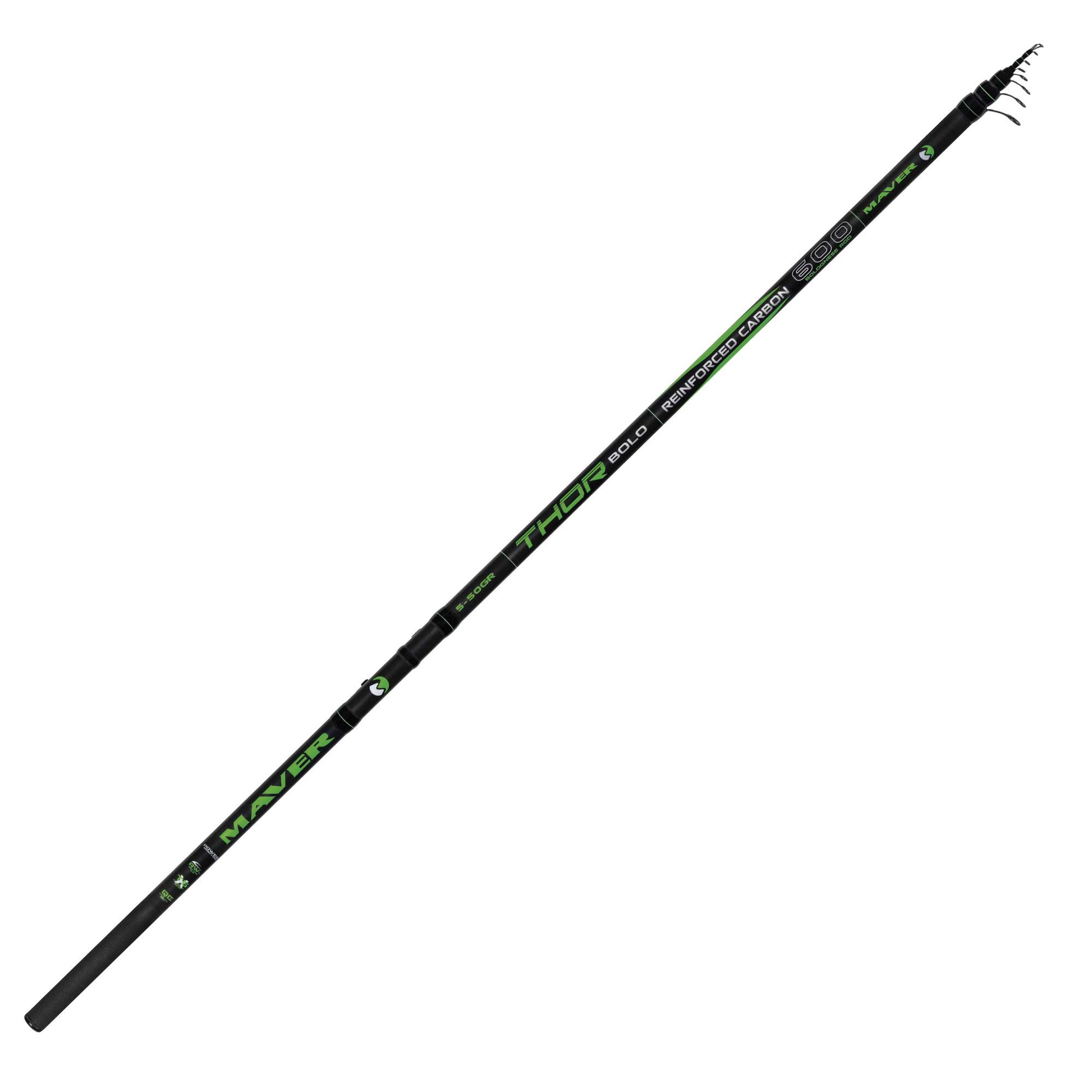 Болонеза въдица MAVER THOR BOLO - 6.00m, с подсилени карбонови влакна и водачи Fuji за максимална надеждност.