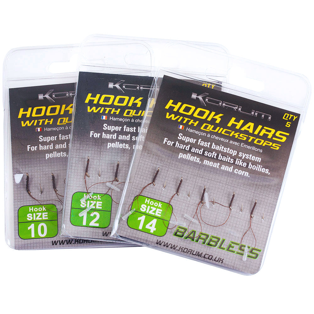 Куки без контра KORUM Barbless Hook Hairs with Quickstops