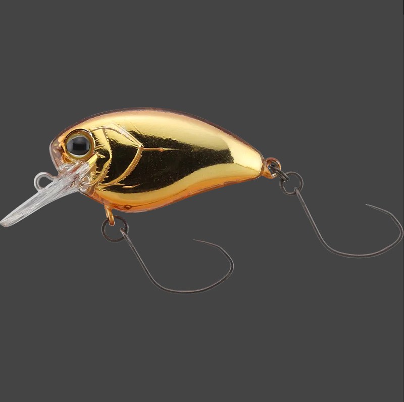Воблер Jackall FlaPani - 2.8cm/1.9gr - Floating в золотом цвете с двумя крючками.