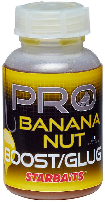 Дипове STARBAITS PRO - 200ml BANANA NUT BOOST/GLUG с аромат на банан и тигров фъстък.