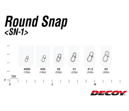 Карабинка - DECOY SN-1 ROUND SNAP с размери и товароподемност от 12 до 30lb.
