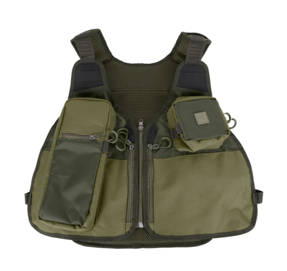 Елек KORUM Progress Roving Vest с удобни джобове за риболовни принадлежности и аксесоари.