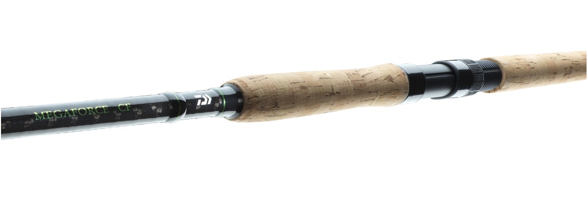 Спининг въдица DAIWA 25 MEGAFORCE CATFISH SPIN 2.40/2.70m - 180gr, детайл на дръжката и бланката.