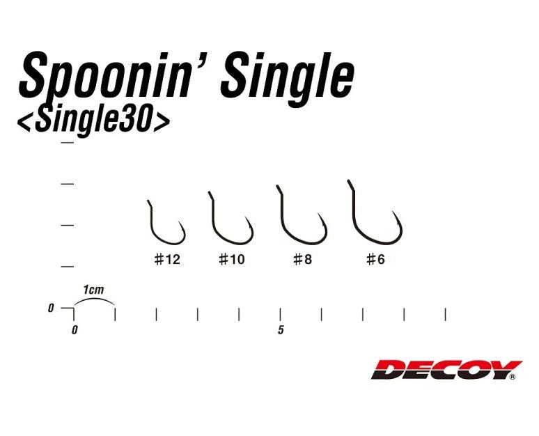 Куки - DECOY SINGLE30 SPOONIN SINGLE различни размери на куки за риболов на пъстърва