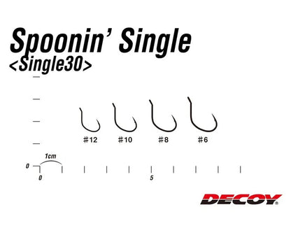 Куки - DECOY SINGLE30 SPOONIN SINGLE различни размери на куки за риболов на пъстърва