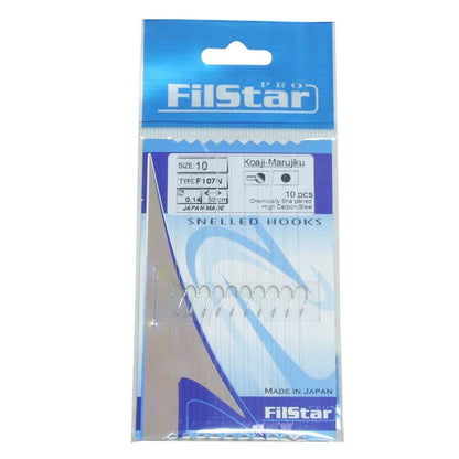 Вързани куки FILSTAR F107N - опаковка с 10 броя химически изострени куки от високолегирана стомана.