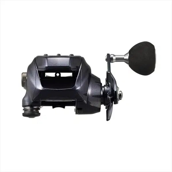 Електрически мултипликатор DAIWA 23 LEOBRITZ 300JL с удобен лост за захранване и компактен дизайн.
