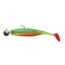Комплект силиконови примамки с джиг глави - Cormoran ACTION FIN SHAD RTF / 13 см, GREEN TIGER, 15 гр джиг глава