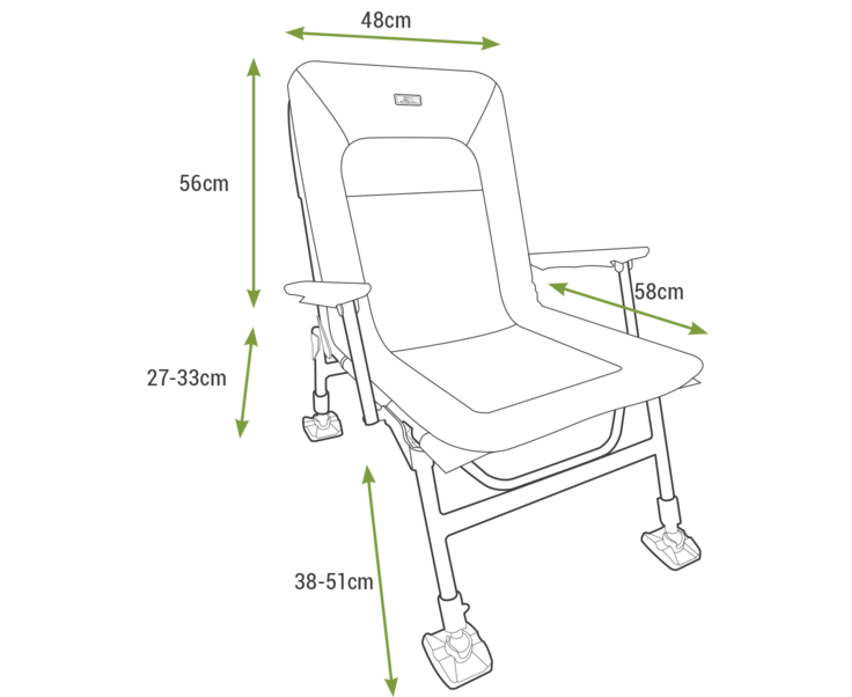 Луксозен фидер стол KORUM Supa Lite Stretch - Deluxe Chair размери и характеристики