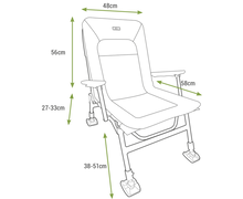 Луксозен фидер стол KORUM Supa Lite Stretch - Deluxe Chair размери и характеристики