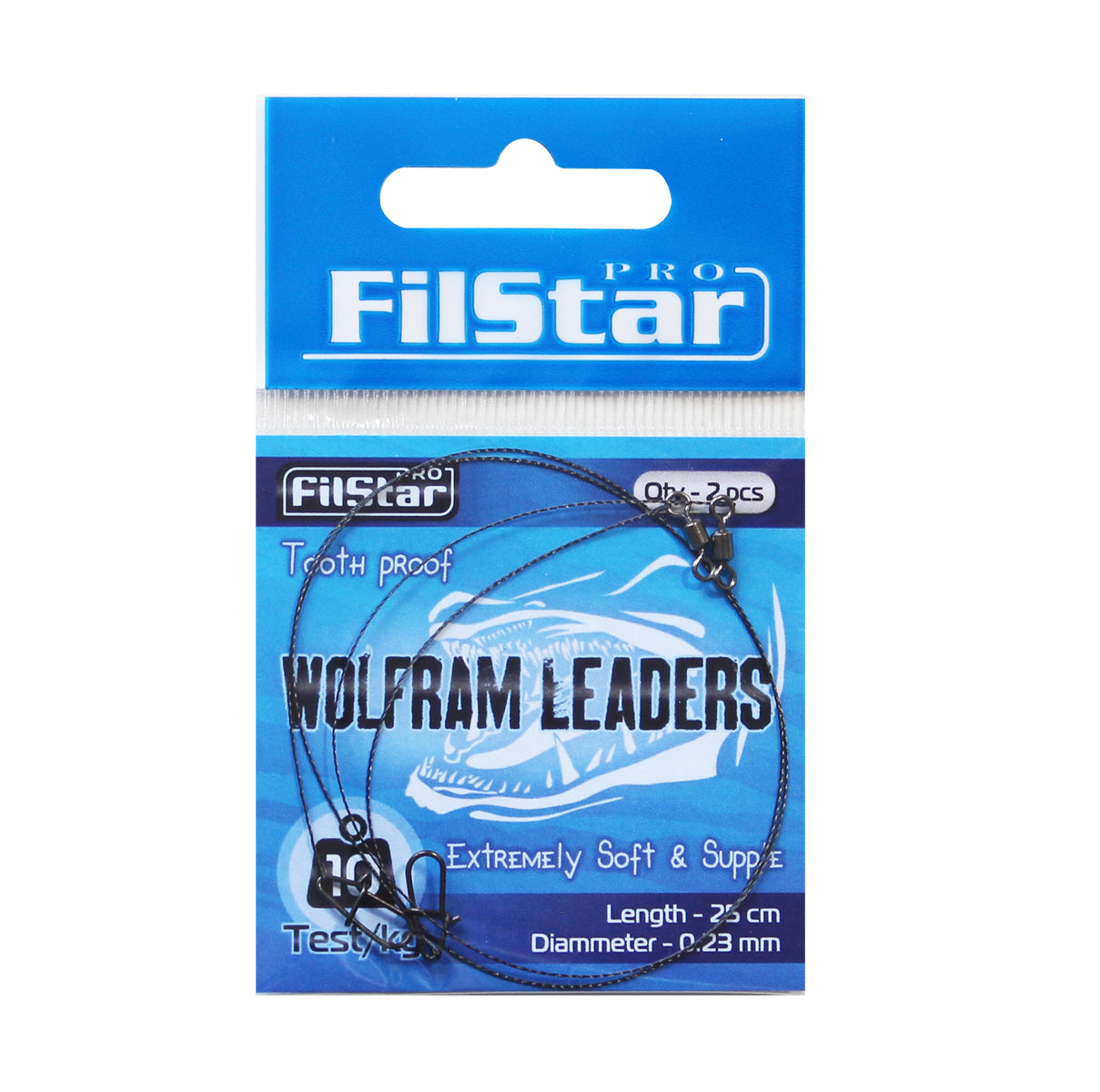 Волфрамов повод за щука FILSTAR Wolfram Leader, опаковка с 2 броя, издръжливи и гъвкави поводи.