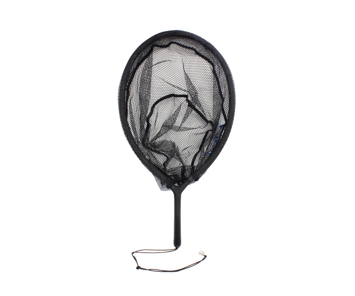 Кеп FILSTAR Pro Float Net - Oval 50×40см, черная сетка для ловли рыбы, удобная и прочная.