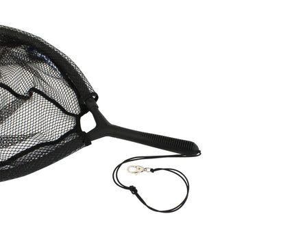 Кеп FILSTAR Pro Float Net - Oval 50×40см with black netting and handle, essential fishing gear.