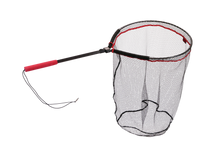 Кеп Rapala Karbon Float Tube - 60 х 50 cm с черна мрежа и сгъваема дръжка за риболов.