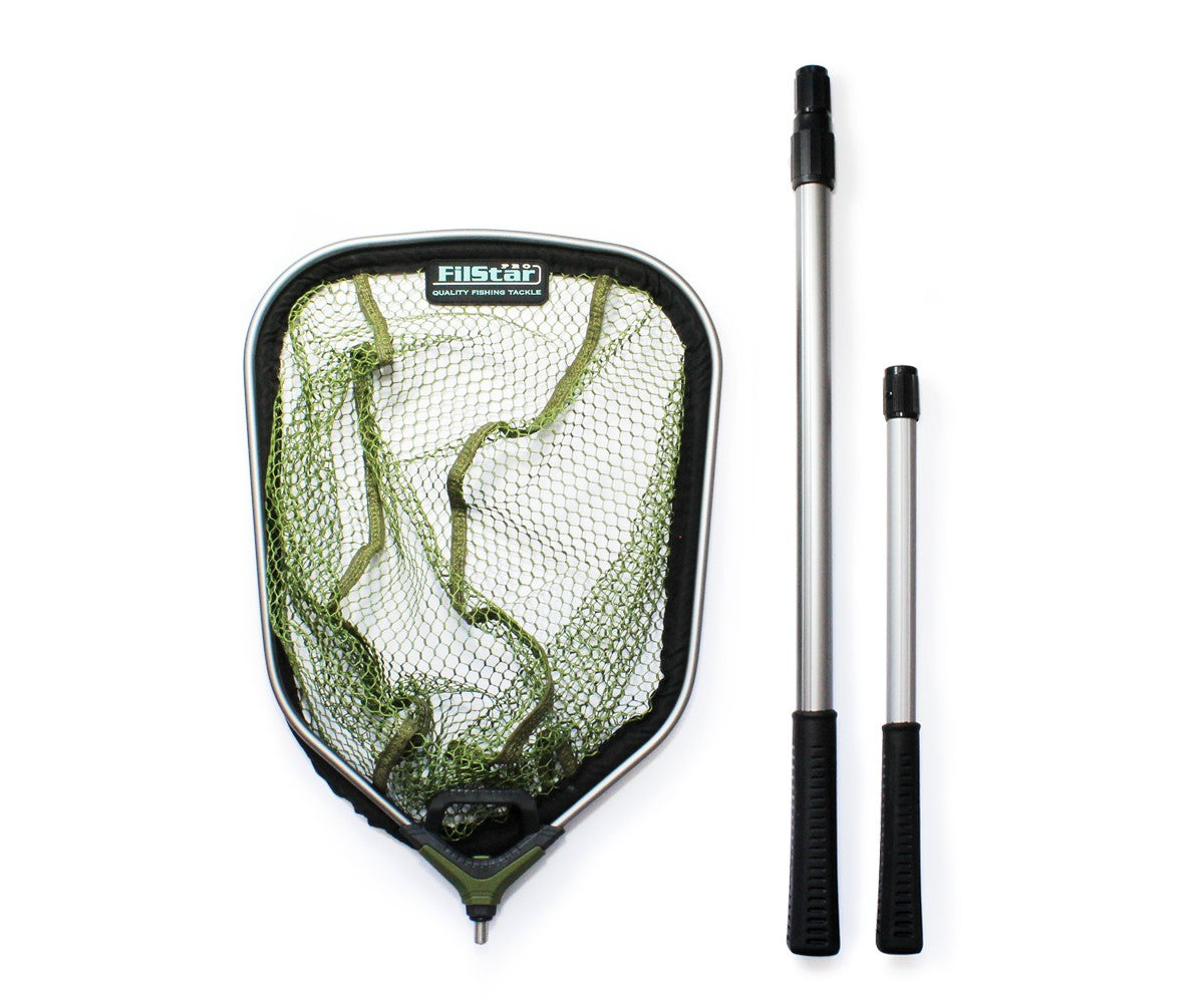Кеп Filstar 2-in-1 Rubber Net с алуминиева рамка и две дръжки за риболов.