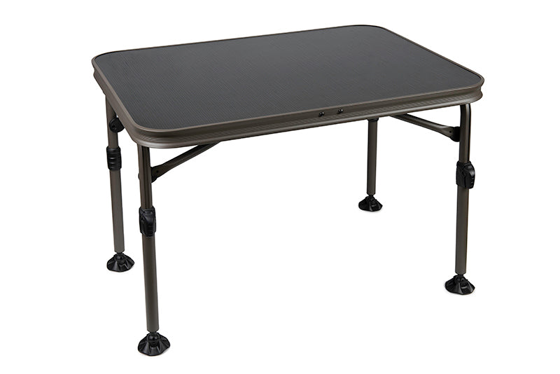 Маса FOX XL Bivvy Table с регулируеми крака и ламиниран плот, идеална за риболовни сесии, размери 80 х 60 cm.