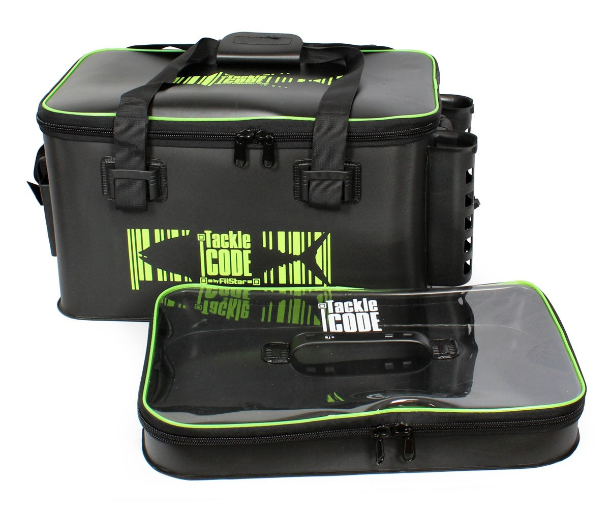 Водоустойчива чанта FilStar Tackle Code EVA Safe 45 с допълнителна тарелка и безшевна кройка за риболовни принадлежности.