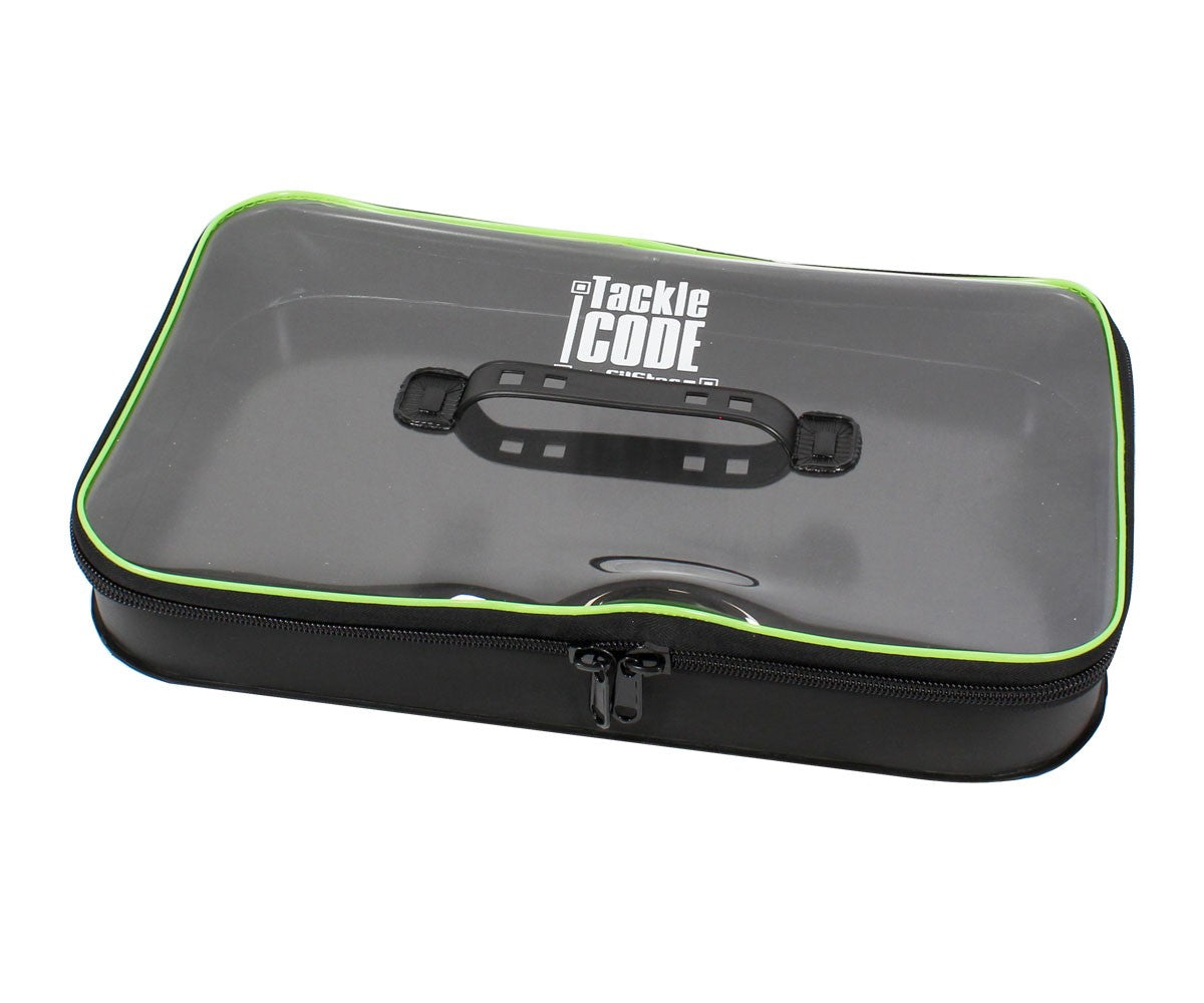 Водоустойчива чанта FilStar Tackle Code EVA Safe 45 с прозрачен капак и зипер за защита на риболовни принадлежности.