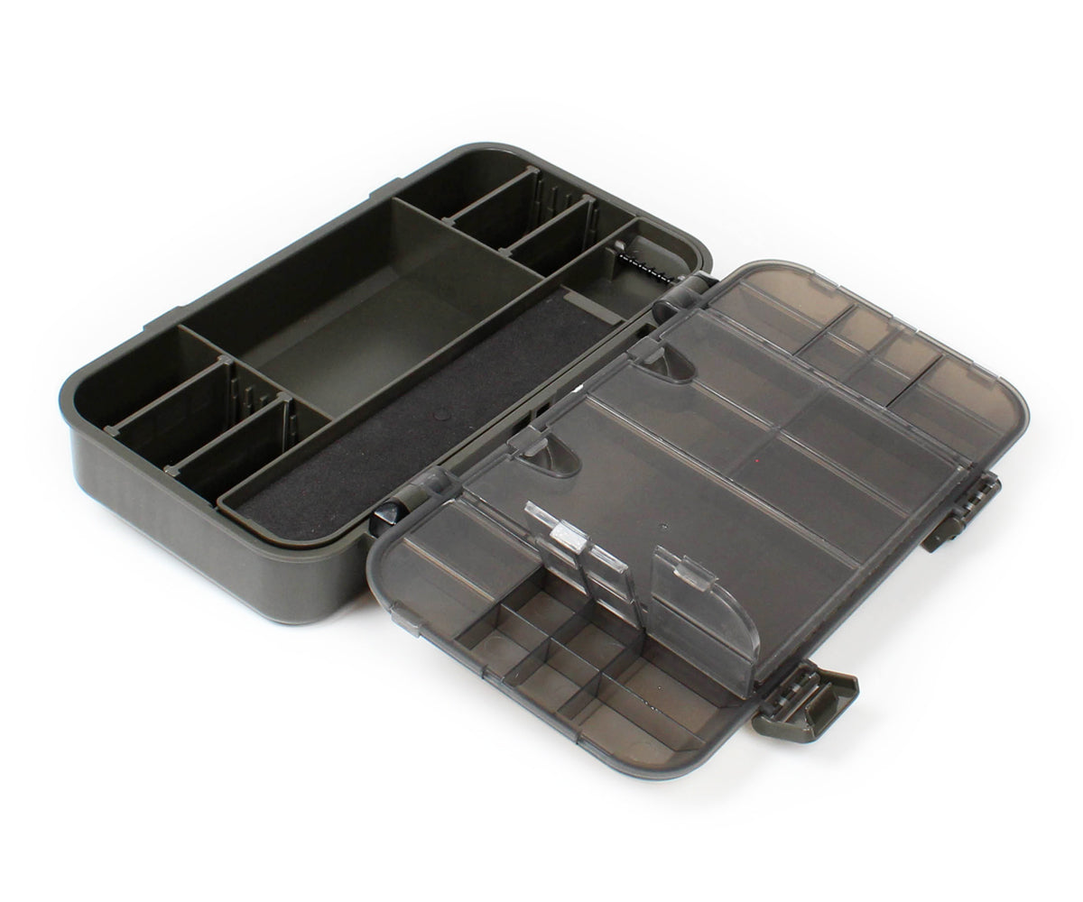 Кутия FILSTAR FCB-S01 с открытыми отделениями для организации рыболовных принадлежностей.