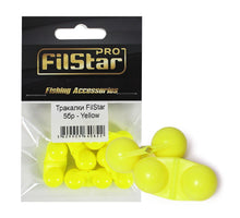 Тракалки за сом FilStar - 5бр. жълти риболовни аксесоари, привлекателни за хищници чрез тракащ звук.