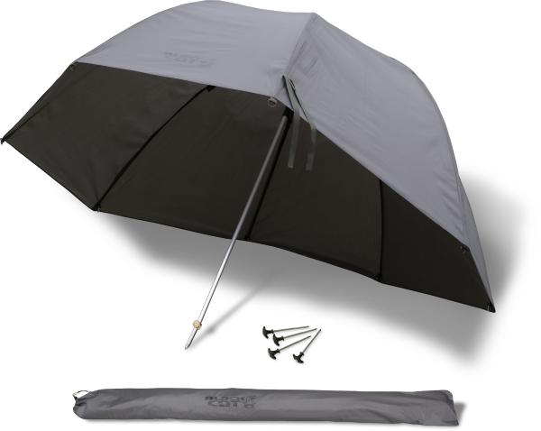 Чадър с колчета BLACK CAT Extreme Oval Umbrella в сив цвят с 4 колчета и чанта за съхранение.